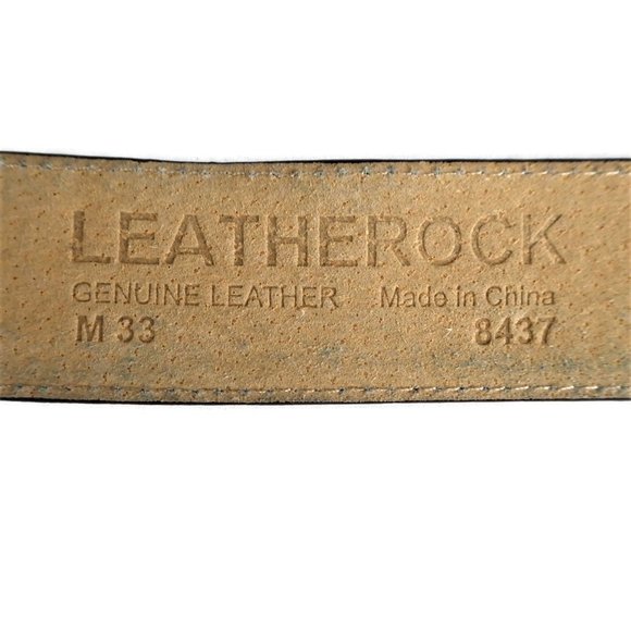 Leatherock Belt Brown Genuine Leather Brass Square - Picture 4 of 5